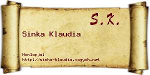 Sinka Klaudia névjegykártya