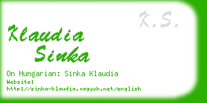 klaudia sinka business card